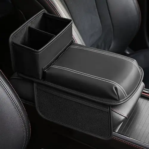 

Upgraded Leather Car Armrest Cover with Storage – Black