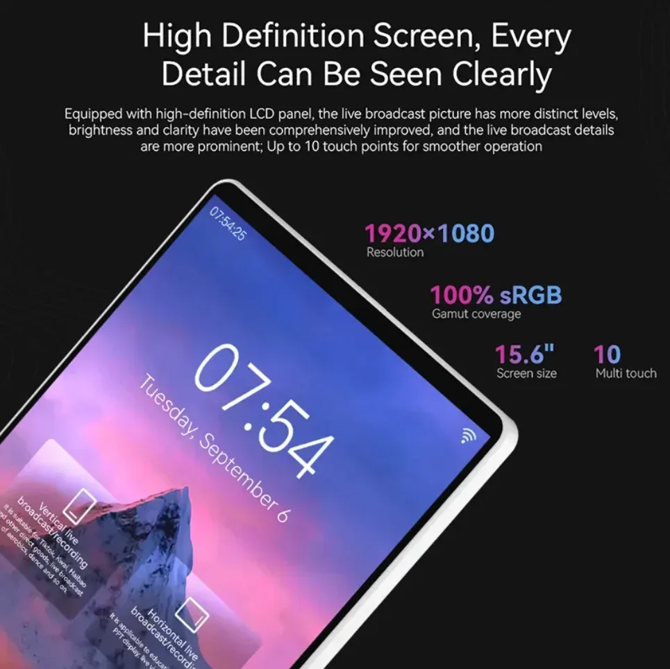 2025 معدات البث المباشر المهنية معدات البث المباشر المحمول Tiktok Live Stream Equip 8K منضدية شاشة مزدوجة Mach #1