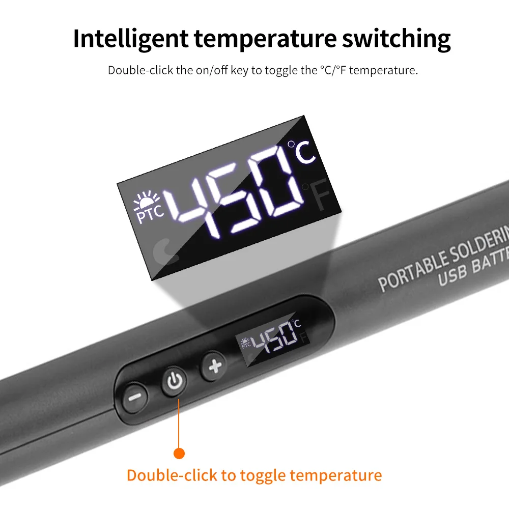 Lötkolben Mini Kleines Lötkolben-Set Tragbare Haushalts-Typ-C-Schnittstelle 600 mAh Batterie Einstellbare Temperatur – Detail 5