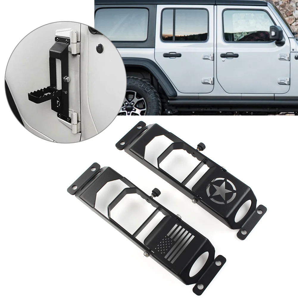 Car Door Hinged Step Pedals Foot Pegs For Jeep Wrangler JK 2007-2017 For JL 2018 2019 2020 2021 2022