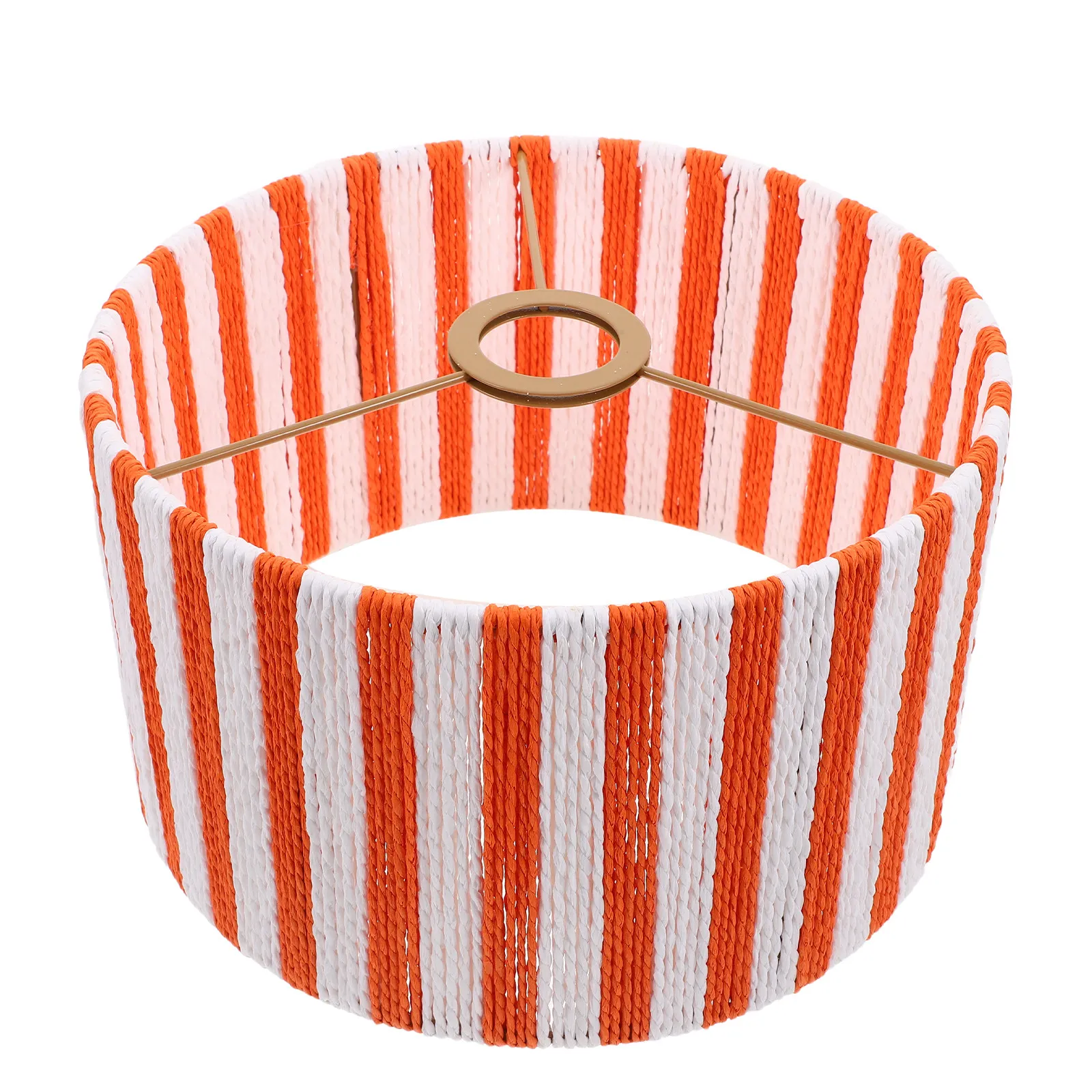 Macaron Striped Drum Lampshade Dual Tone Paper Rope Lampshade for Table Lamp Bedside Light Soft Diffusion Scandinavian Boho Lamp
