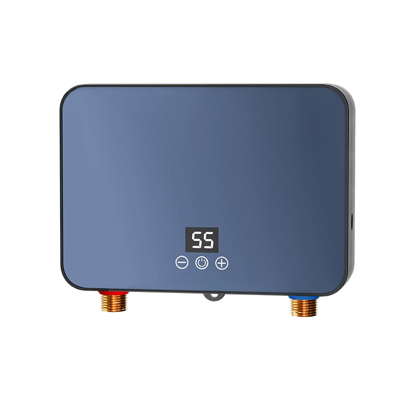 Kitchen Instant Water Heater 6000W Mini Tankless Electric Water Heater Wall-Mounted with LED Display Remote Control for Bathroom