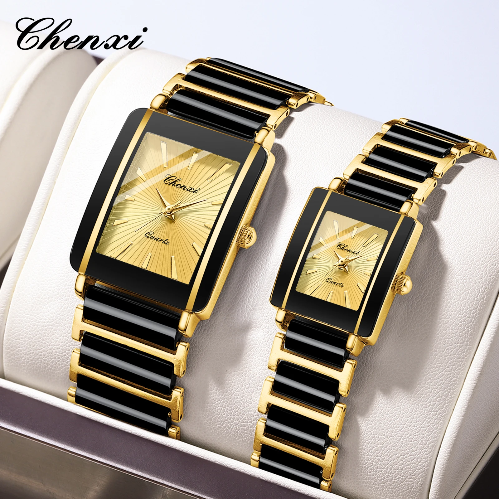 CHENXI 1042 Original Men New Business Watches Simulated-Ceramics Strap Quartz Wristwatch For Mens Women Clocks Reloj Hombre