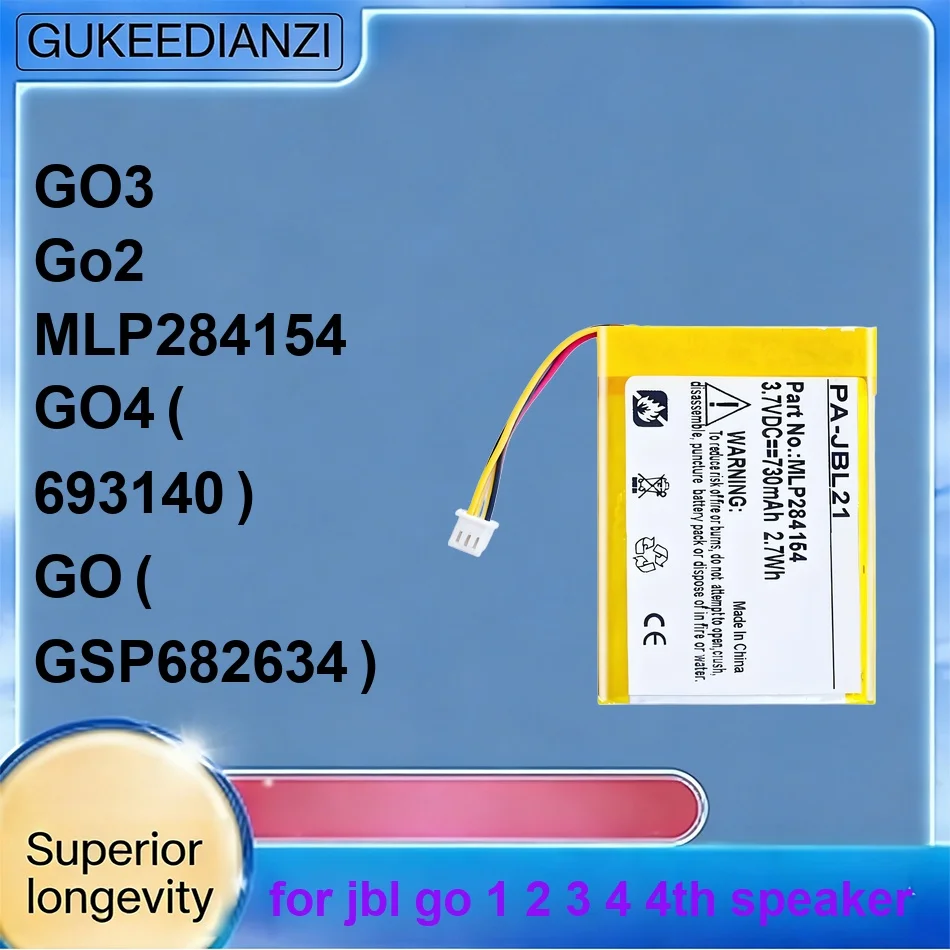 

Аккумулятор с длительным сроком службы GO4 (693140) GO3 GO2 MLP284154 730-900 мАч для колонок JBL GO 1 2 3 4 4TH