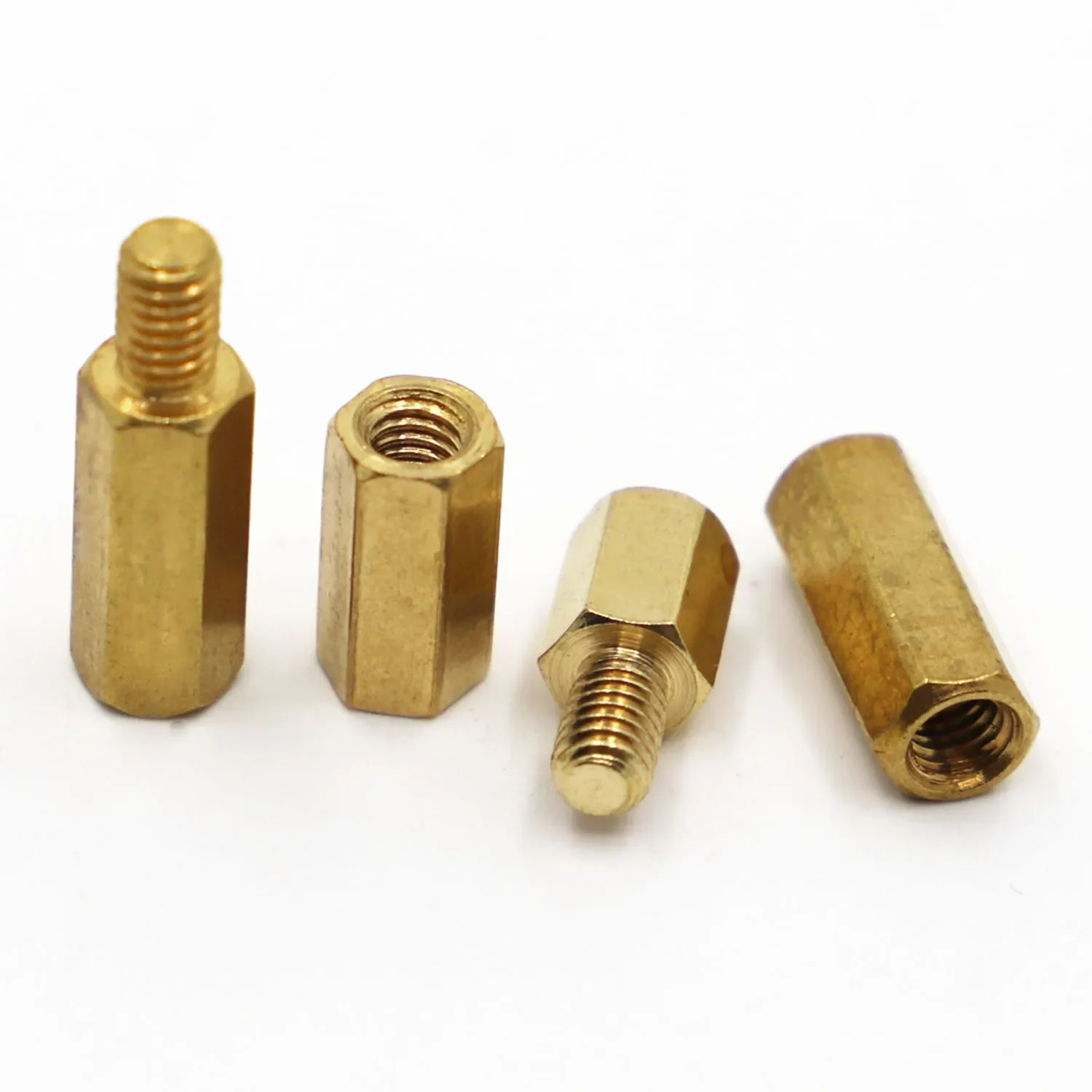 10pcs M2 M2.5 M3 M4 Solid Copper Brass Hexagon Standoff Hex Pillar M-F F-F Male-Female Female Spacer for PCB Board Motherboard