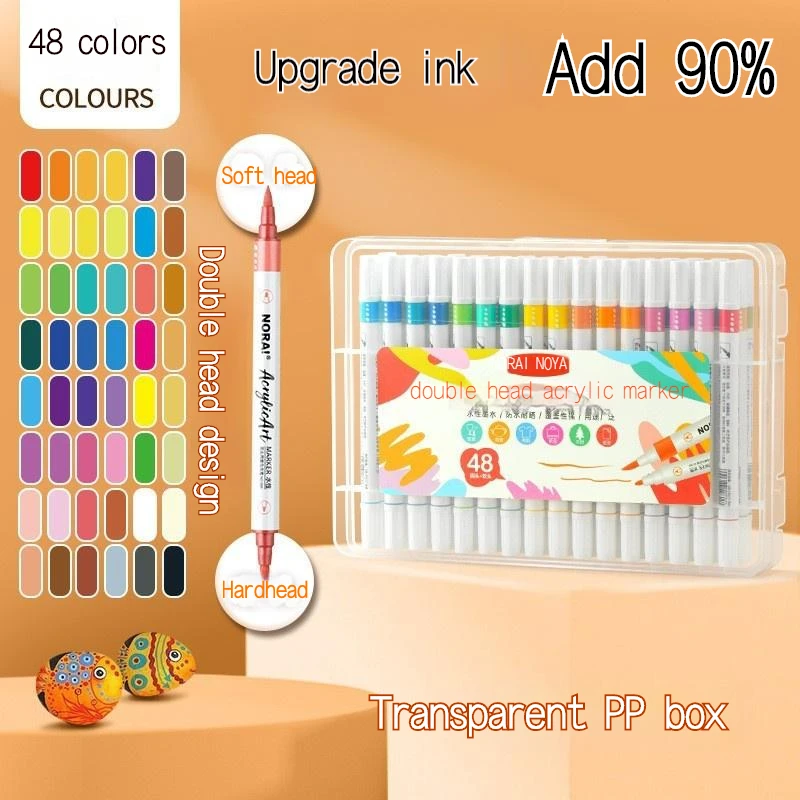 Acrylic Marker, Acrylic Marker Premium Double Tip Waterproof Large Capacity Non-Toxic Marker, Marker Set Art Supplies