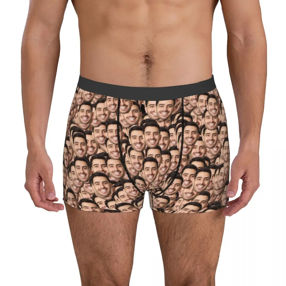 Valentine\'s Day Man Custom Personalized Face Photo Boxer Shorts Panties Breathable Underwear Homme Humor Long Underpants