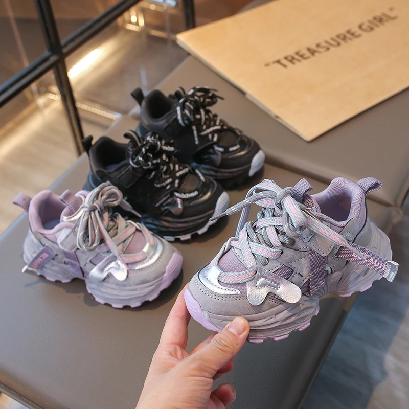 

Children's Comfortable Sneakers 2026 Autumn New Unisex Soft Sole Versatile Casual Dad Shoes Boys Running Shoes