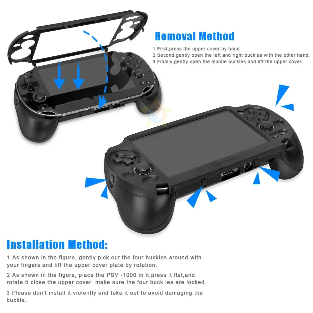 2026 Neu für PS VITA 1000 / PSV1000 Mattierte Handgriff-Schutzhülle mit L2 R2 Trigger-Tasten für PSV 1000 Spielkonsole – Detail 8