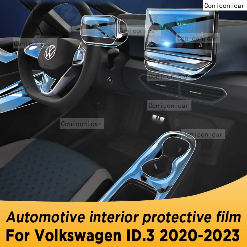 For Volkswagen ID.3 2020-2023 Gearbox Panel Navigation Automotive Interior Screen TPU Protective Film Anti-Scratch Accessories