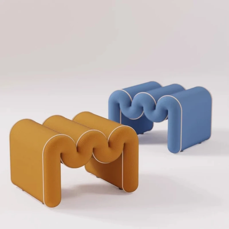 

Wave special-shaped stool children's cartoon soft bag low stool household entrance shoe changing stool