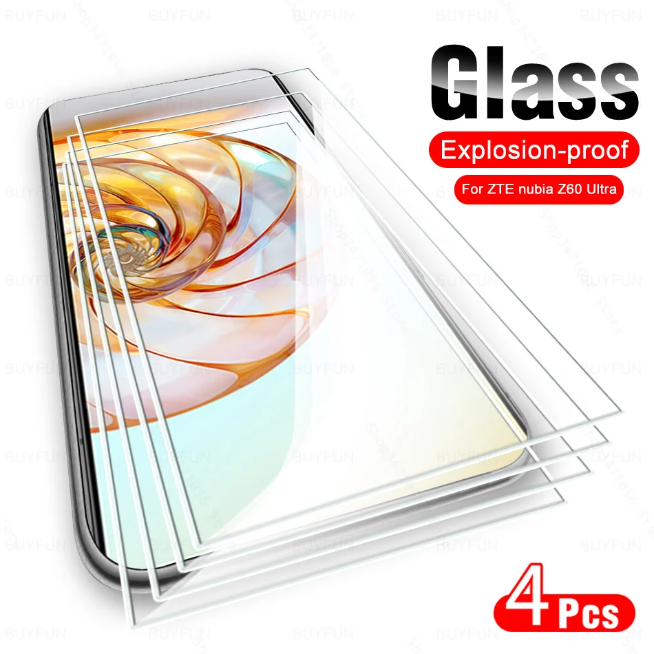 4Pcs For ZTE nubia Z50 Z60 Ultra Clear Tempered Glass Red Magic 9 Pro+ 8 8s Pro Plus Z60Ultra Z50Ultra 5G Phone Screen Protector