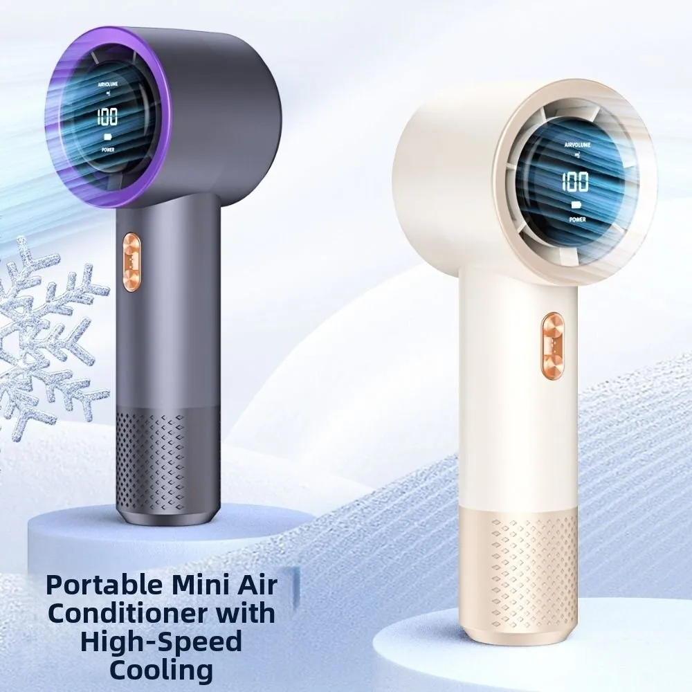 New Adjustable Speeds Handheld Fan USB Charging Strong Wind High-Speed Fan Low Noise Bladeless Electric Fan Outdoor/Home/Office