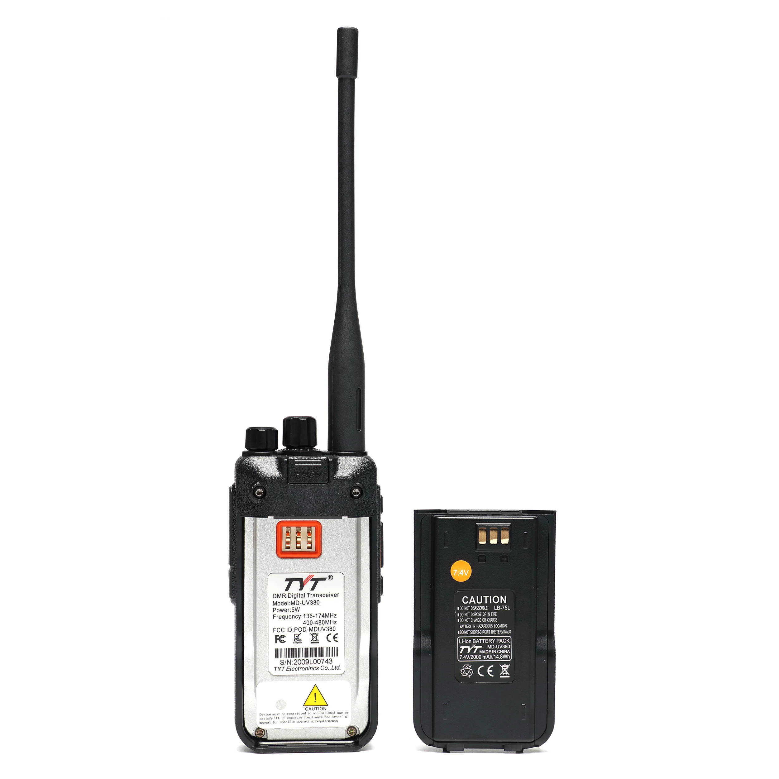 TYT MD-UV380 디지털 암호화 GPS 워키토키, 듀얼 밴드 136-174, 400-480MHz 양방향 라디오, 3000CH DMR 라디오, 10W, 신제품