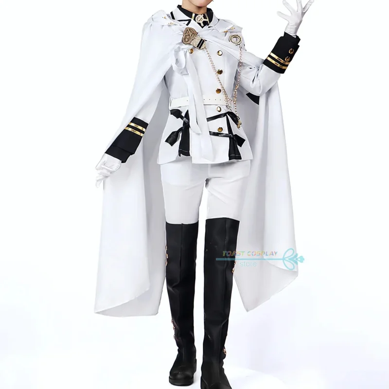 أزياء أنيمي ساروف من نهاية هياكويا ميكايلا التأثيرية لحفلات الكرنفال شعر مستعار ميكايلا التأثيرية قماش أنيمي وسيم FV7175