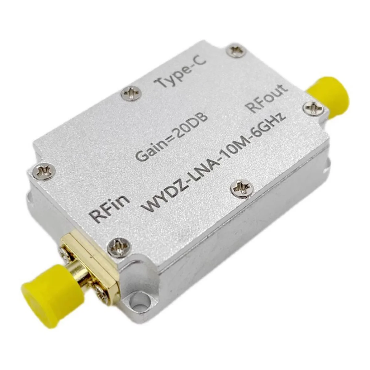 TYPE-C LAN High Flatness Amplifier 10Mhz-6GHz Gain 20DB RF Signal AMP for HAM SDR Software Radio FM Radio