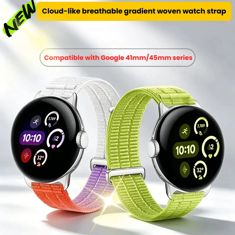 

Nylon Loop Strap For Pixel Watch 4 3 2 1 41mm 45mm Sports Breathable Adjustable Replacement Watch Band Accessory