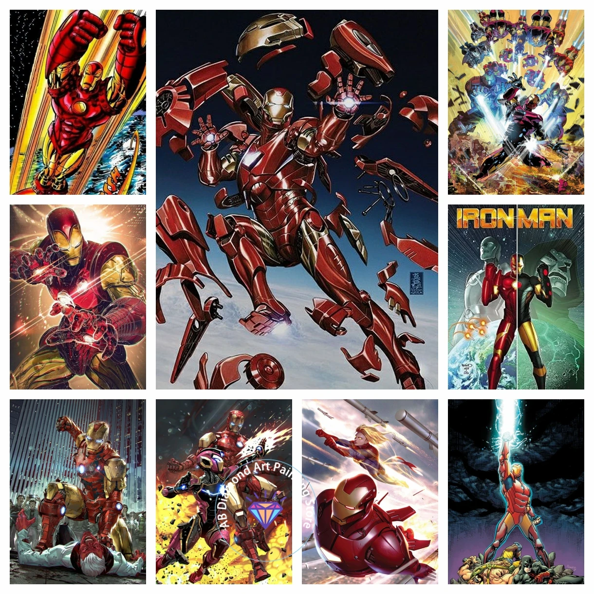 

Handsome Iron Man 5D DIY AB Diamond Painting Kit Diamond Embroidery Handmade Art Children's Exquisite Crafts Home Decoration