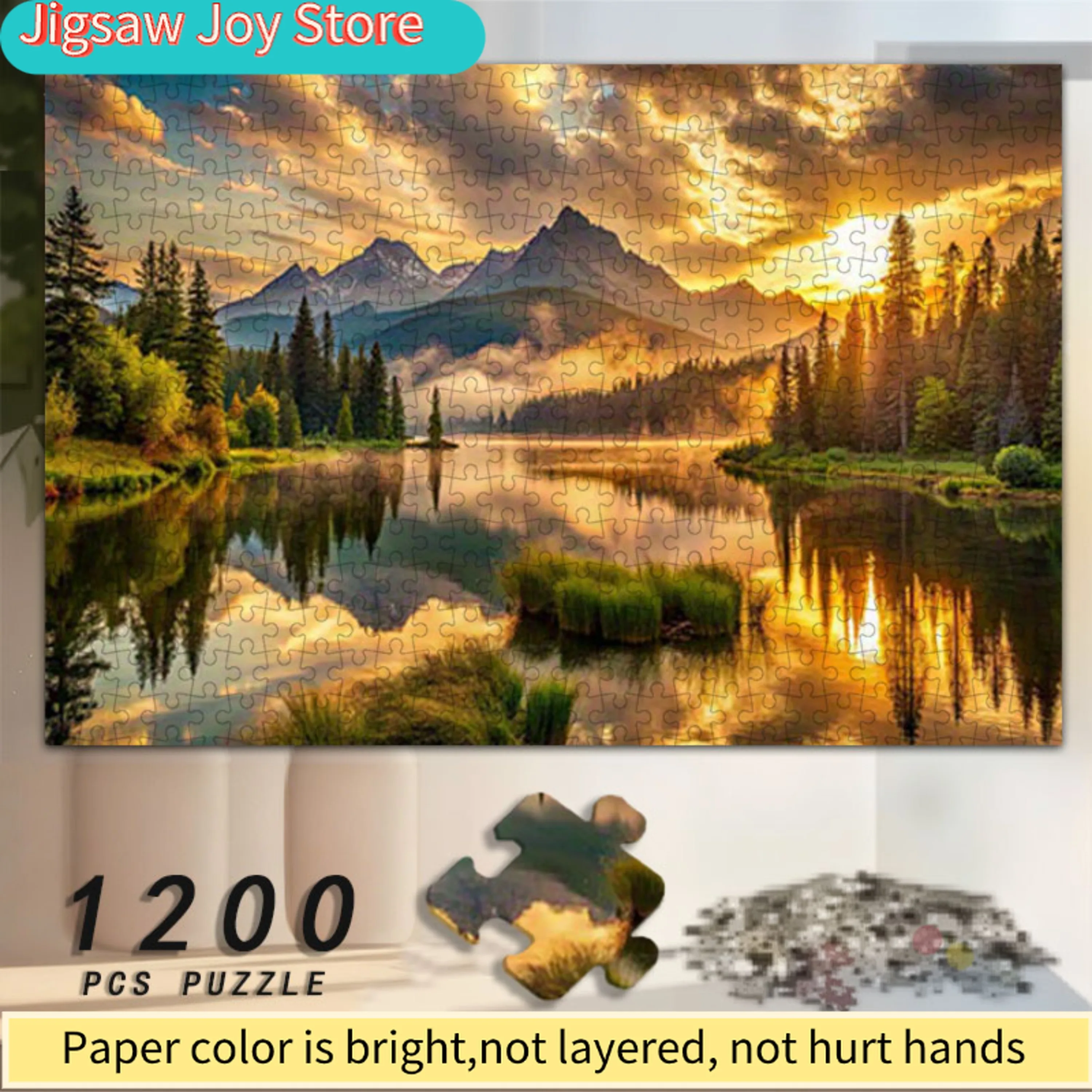 

1200pcs Parent-Child Interactive Jigsaw Puzzle Suitable for - Educational Family Bonding Activity, 23.62x31.5inch Scenic Mount