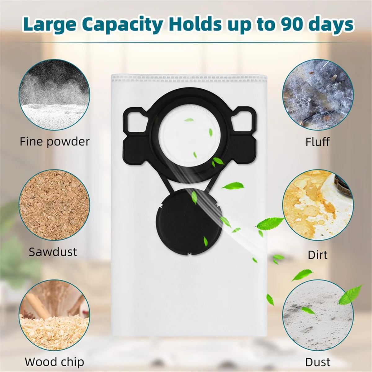 W107418353 Filter Bags for Makita Wet/Dry Dust Extractor/Vacuum Model VC4210L, Large Capacity Replacement Bags_ABGP