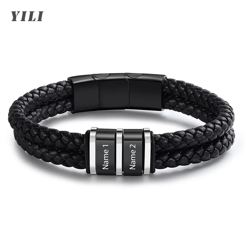 XCL Custom Braided Leather Name Bracelet 10