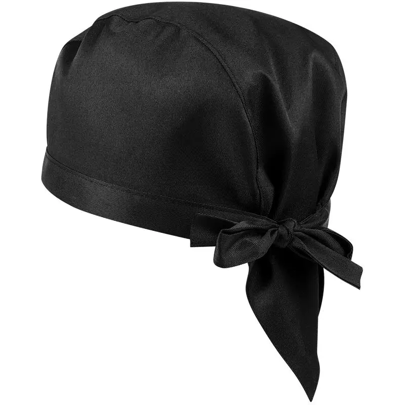 BESTOMZ Pirate Chef Hat Waiter Uniform Bakery BBQ Grill Hat Restaurant Cook Work Hat (Black)