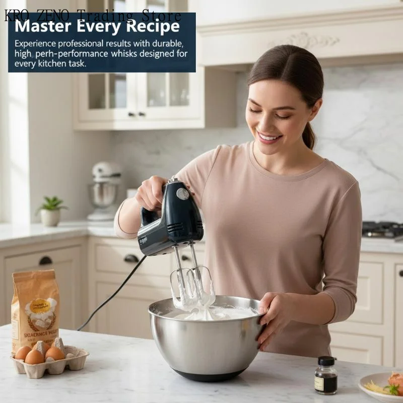 Hand Mixer Electric - Universal Stainless Steel Beaters Attachments for