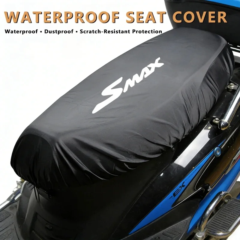 For YAMAHA SMAX 155 SMAX 160 Scooter Seat Cover Waterproof Seat Cover Flexible Saddle-Cover Black Sun-Protection Heat Insulation