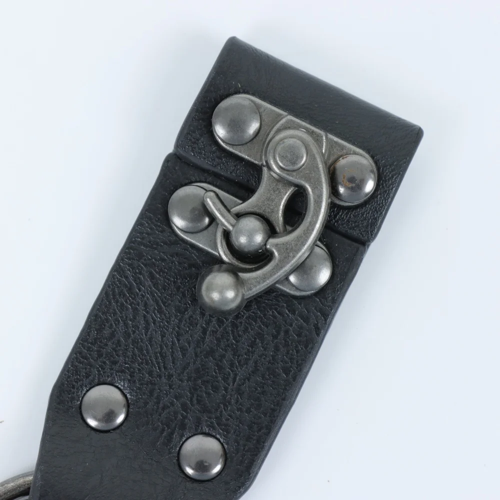1 Pair Medieval PU Leather Skirt Hike Clips Vintage Double Ring Skirt Lifters Belt Hangers Viking Renaissance Faire LARP Fantasy view 5