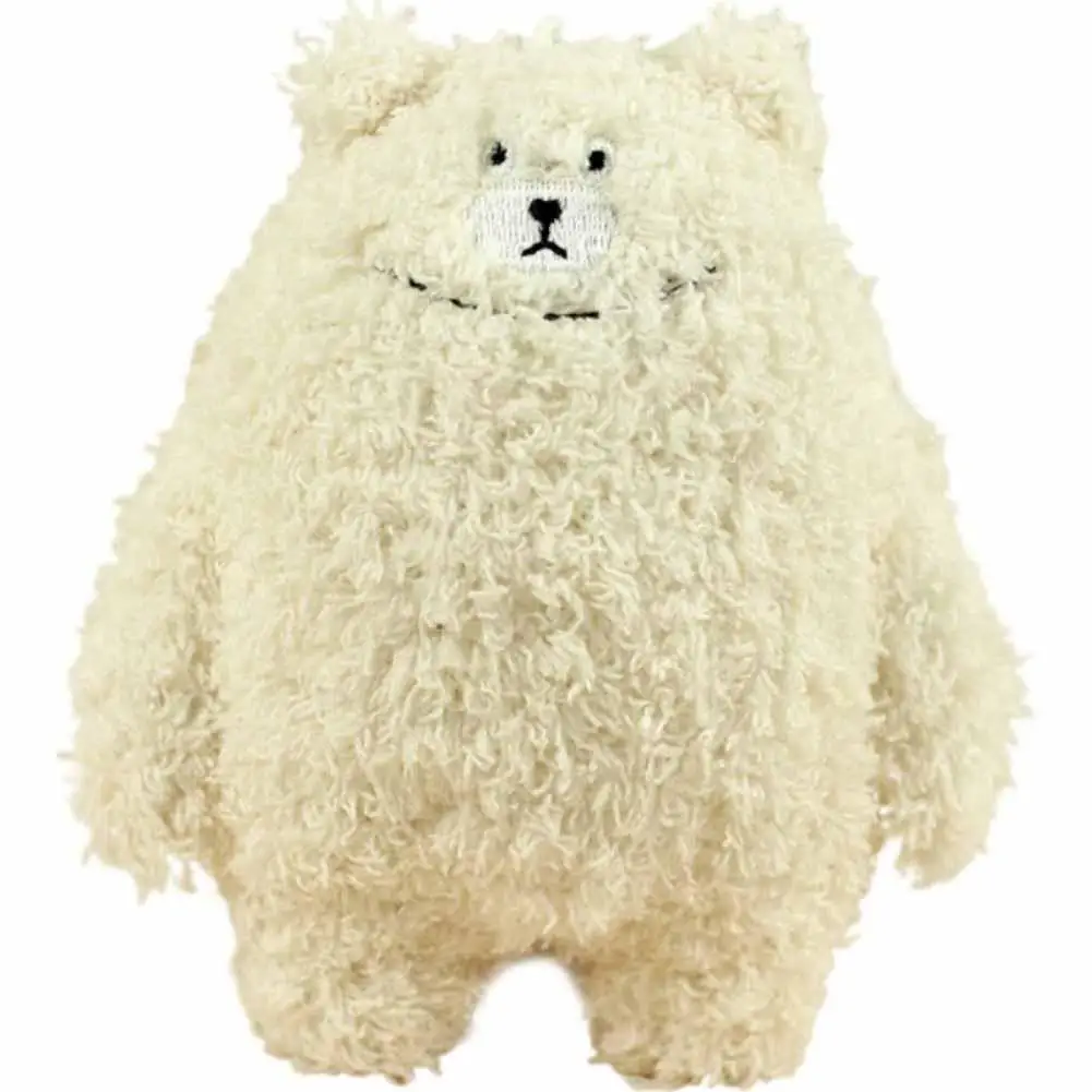 Kawaii Curly Furry Bear Plush Keychain Simple Face Little Bear Doll Cute Fluffy Animal Bag Charm Pendant Schoolbag Accessories