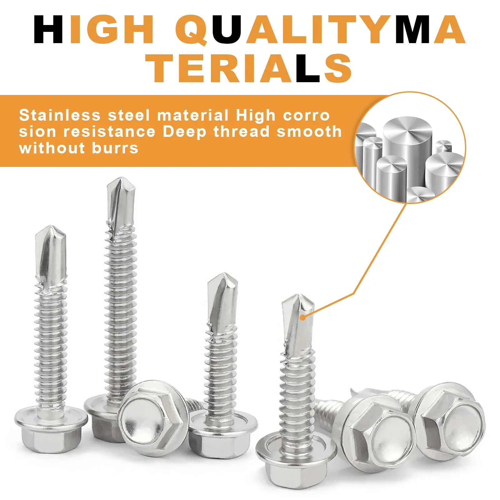 # 8 تعديل الجمالون رئيس الصفائح المعدنية مسامير مجموعة متنوعة 410 الفولاذ المقاوم للصدأ مسامير الحفر ذاتية التنصت للمعادن البلاستيك الخشب