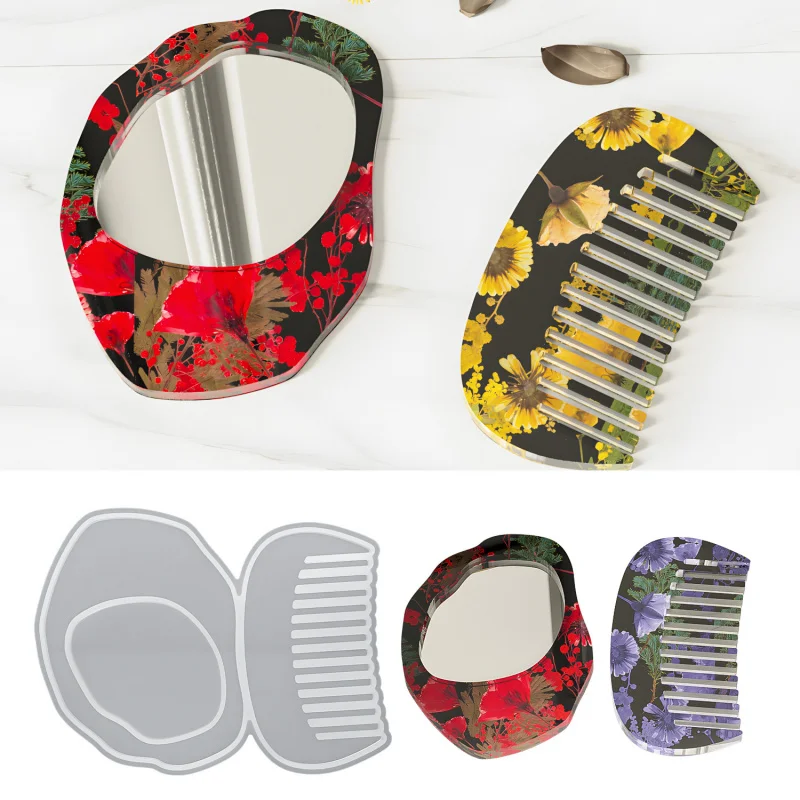 

DIY расческа эпоксидная форма домашний декор зеркальный орнамент силиконовая форма