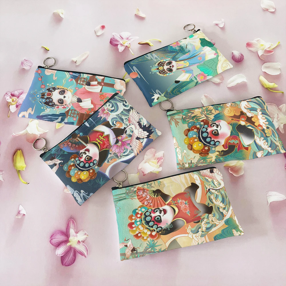 

Cute Face Panda Coin Bag Ladies Children Coin Card Portable Storage Zipper Bag Fashion Panda Print Suitable For Holiday Gifts