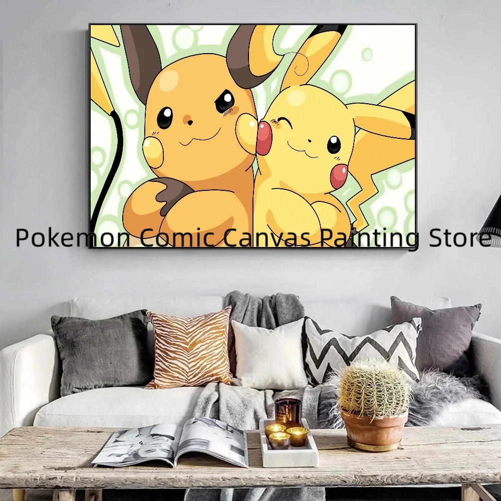 

Japanese Pokemon Anime Art Paintings Wall Stickers and Posters Bedroom Home Decoration Accessories Christmas Gift for Children