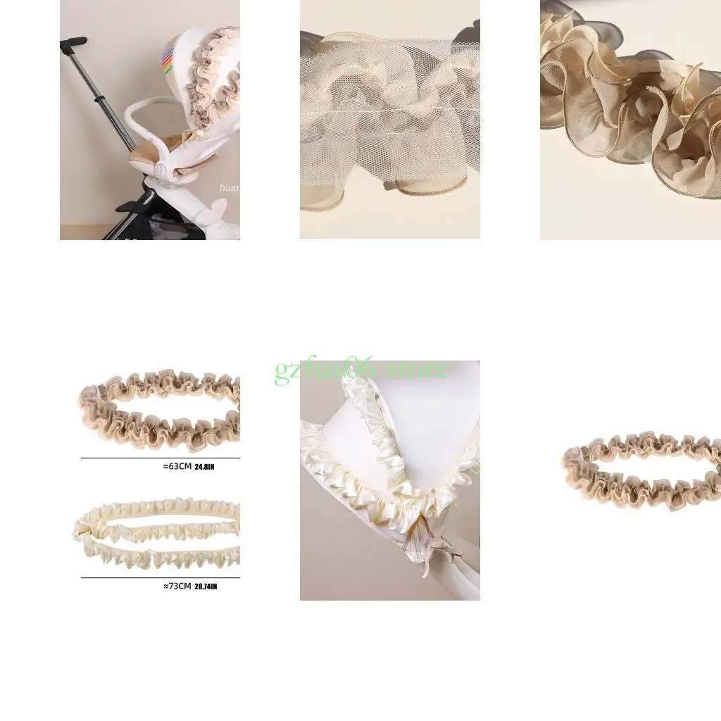 

D5QF Elegant Lace Trim for Baby Strollers Pushchair Adorable DIY Hanging Accessories