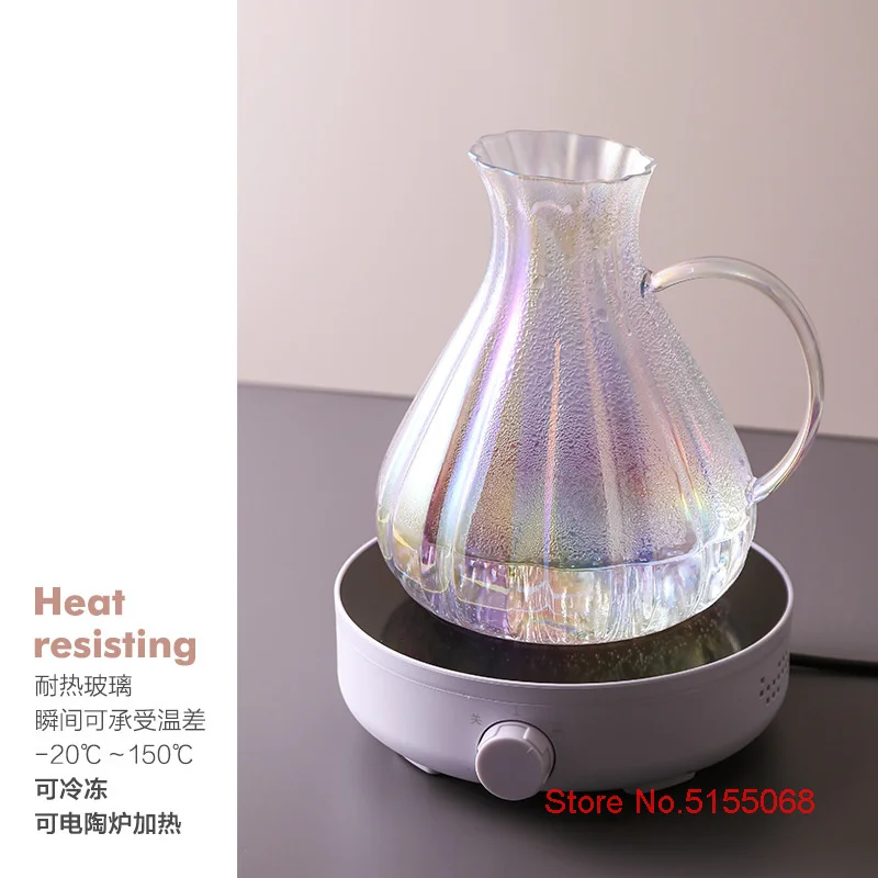 Rainbow Pearl Kettle Pearl Cup Nordic Light Luxury Style Household Glassware Cold Water Pitcher Jug Wine Dispenser Tea Pot Mug