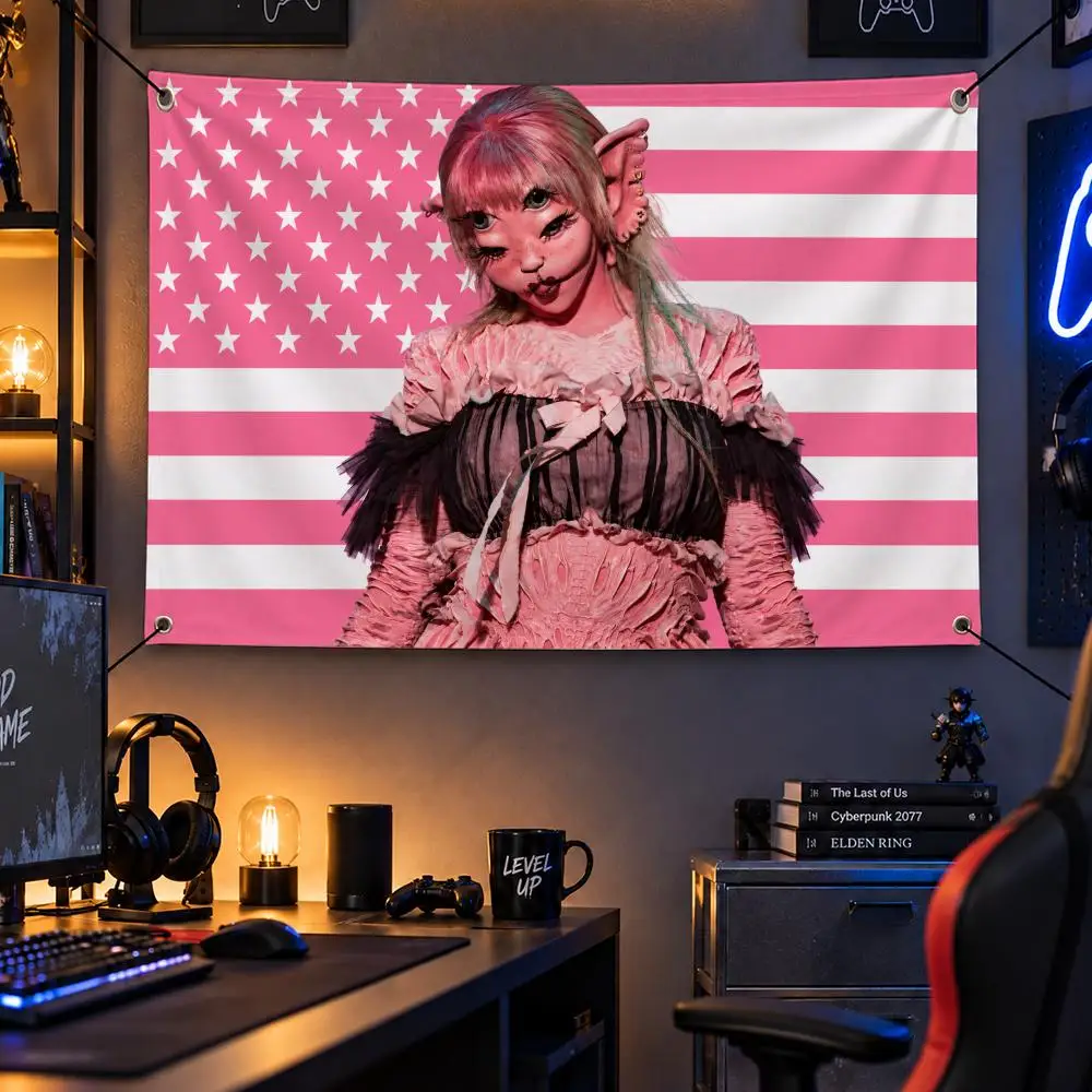 Singer M-Melanie Martinez Flags Personalized Flag Room Dorm Camping Picnic Garage Bar Indoor Outdoor Wall Decor