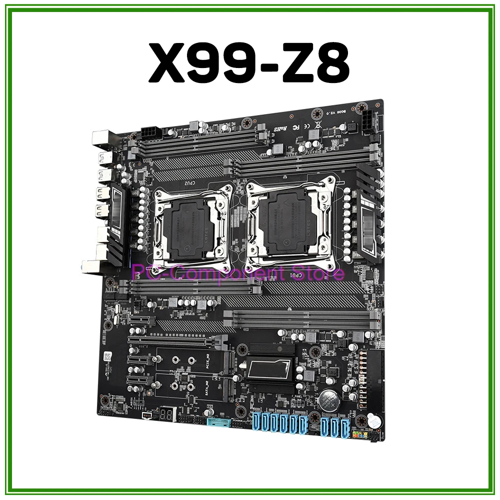 Server Motherboard For X99-Z8 Dual-Way DDR4 Support E5 2680 V3 V4 CPU