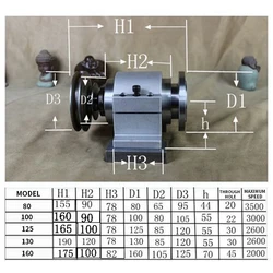 125/160/200 Machine head HRB bearing, lathe spindle, high-strength lathe head assembly, cast aluminum standard spindle