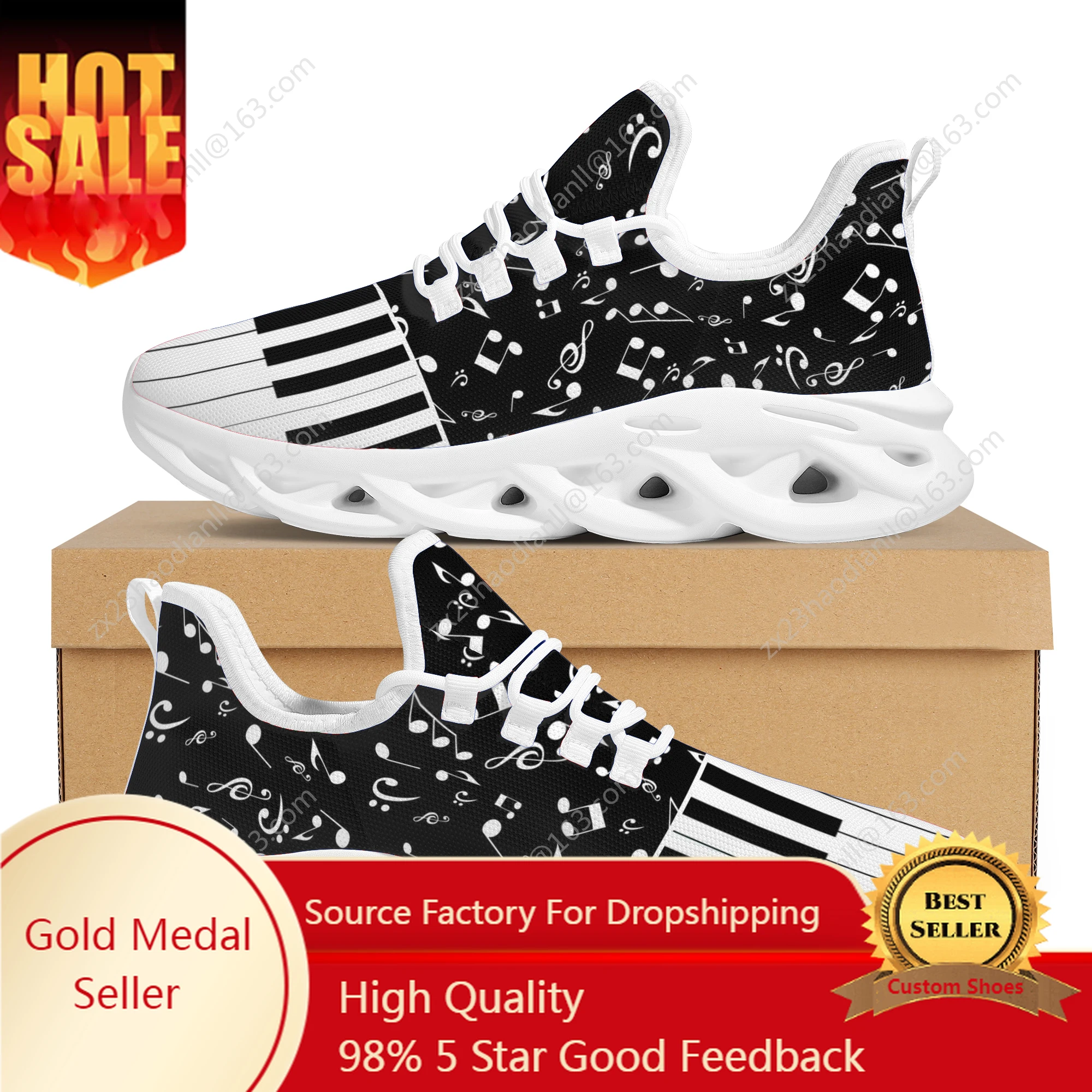 Comfortable Fashion Man Shoes Printing Piano Custom Boy Shoes Graffiti Outdoor Leisure Light Running Shoes