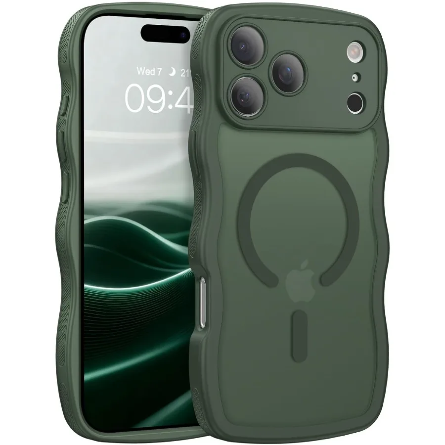 

Magnetic Protective Case for iPhone 17 Pro 6.3 with Full Camera Coverage and MagSafe Compatibility Matte Anti-Slip Bumper Desig