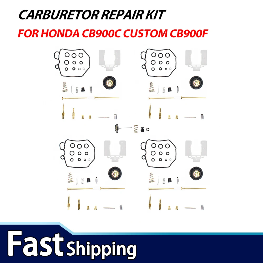 4 Sets For Honda CB900C Custom CB900F Super Sport CB1000C 1980-1983 Carburetor Repair Kit Carb Rebuild Set Gasket