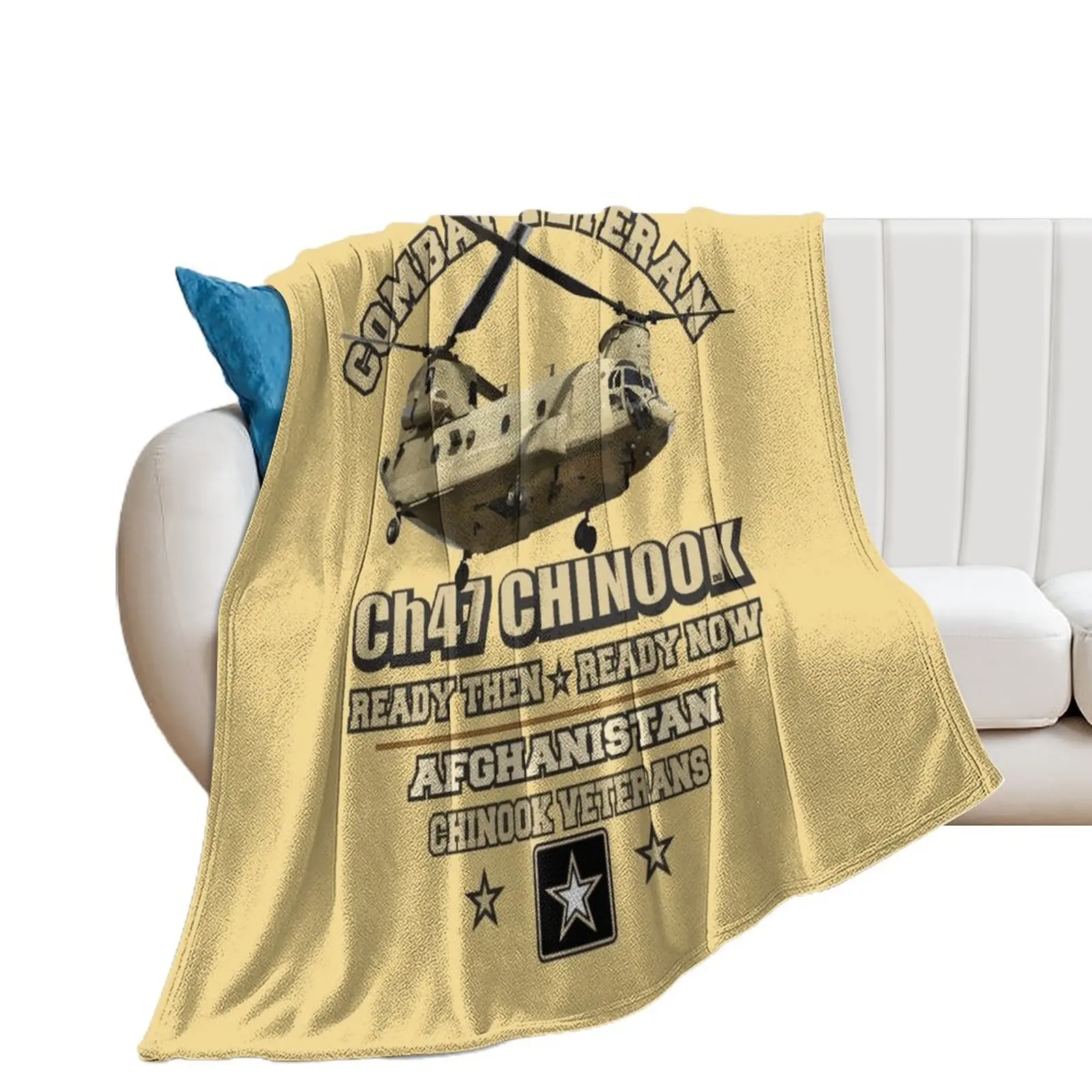 

CH47 CHINOOK VETERANS - Combat Veteran Throw Blanket Bed Luxury Designer Personalized Gift Blankets