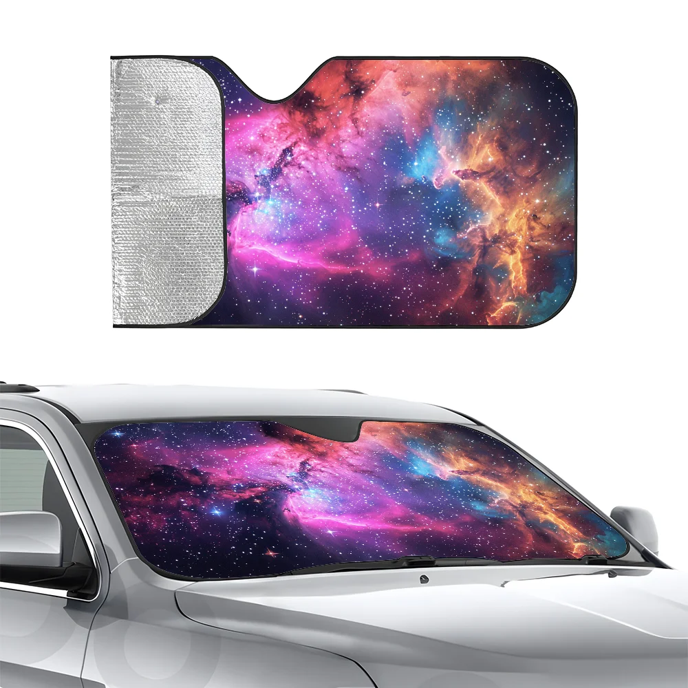 

Космос Галактика Туманность Звезды Автомобиль SunSha Трехслойная изоляция Переднее лобовое стекло автомобиля Sun Sha Присоски Блоки УФ-лучей Солнце
