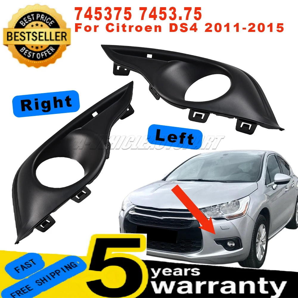 

New 745375 For Citroen DS4 2011-2015 Front Bumper Fog Lamp Grille Trim Left or Right ABS Black Easy Installation car accessories