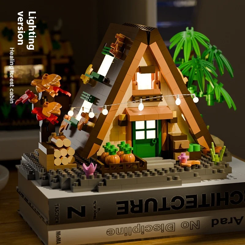 Bos Boomhuis Straatscène Verlichte versie Miniatuurarchitectuur Set Diy 3D Puzzel Cottage Desktop Decoratief cadeau