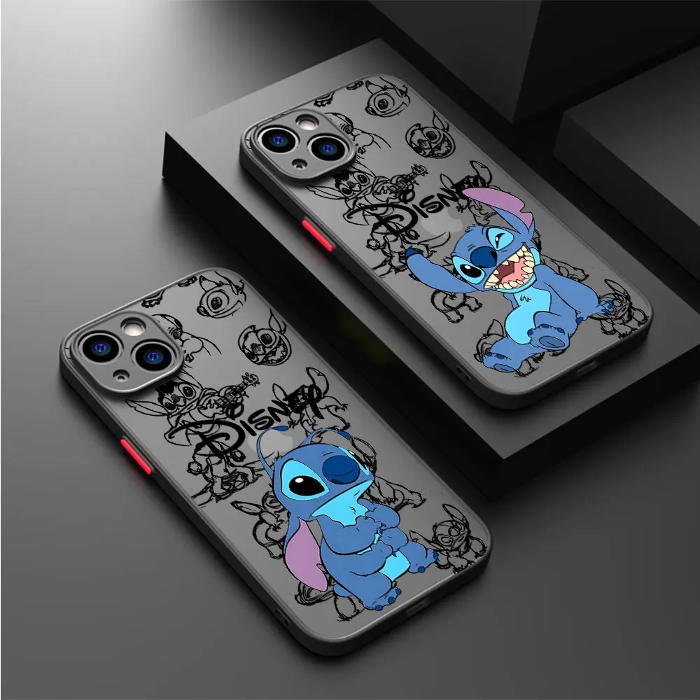 

Disney Stitch Case for iPhone XR 14 Pro Max 11 Pro 13 8 Plus 15 Pro XS X 7 6S 12 Mini SE 6 12 Pro 14 Matte Clear Cover