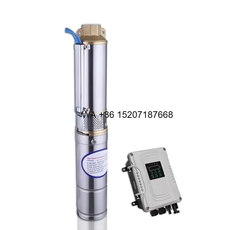 Wmwmnu 3 Inch Brushless Solar Water Pump DC Submersible Pump for Garden Irrigation Farming Hydroponics Fish Pond