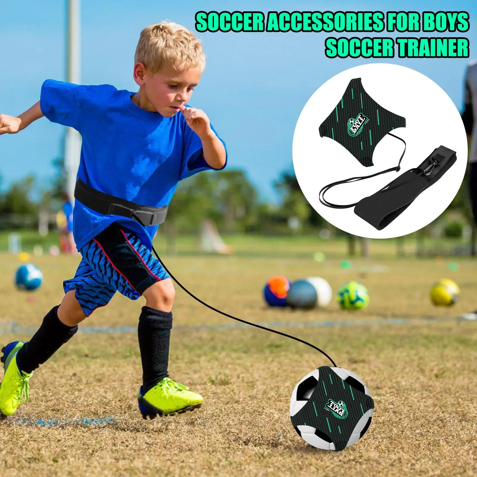 

Тренажер для футбола с регулируемым поясом: оборудование для отработки ударов и пасов, для детей, подростков и начинающих, для использования в помещении и на улице