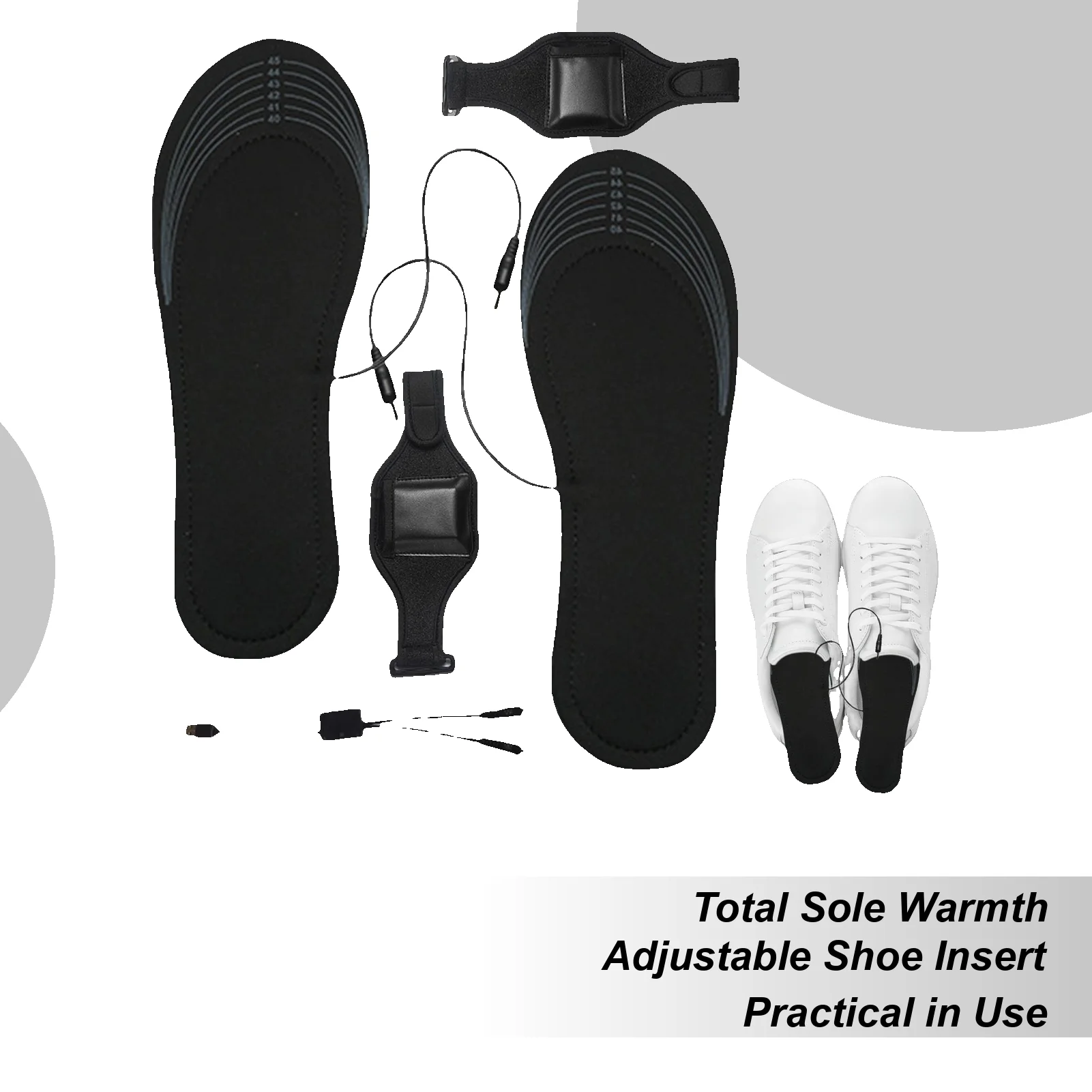Heated Insole Rechargeable - USB-beheizte Einlegesohlen, schneidbare Thermo-Schuheinlagen für Outdoor-Sport,
